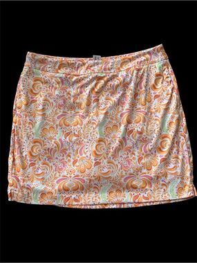 Greg Norman Collection Orange Floral-Print Golf Skort!